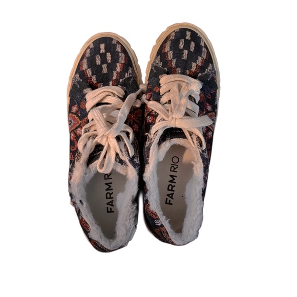 Farm Rio Women’s Anika Platform Sneaker Navy Blue Tapestry US 7.5 - Picture 3 of 8